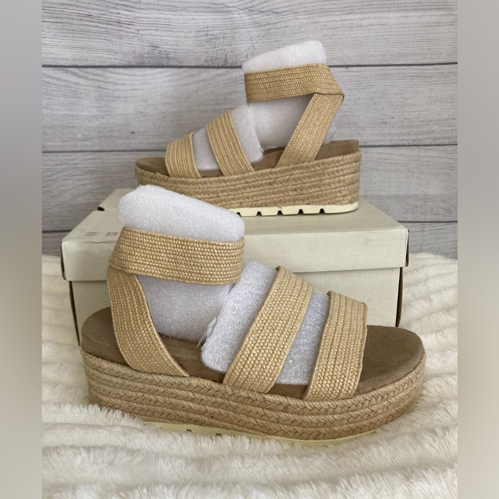 Esprit | NEW Allison Natural Raffia Platform Sandals - Picture 2 of 6
